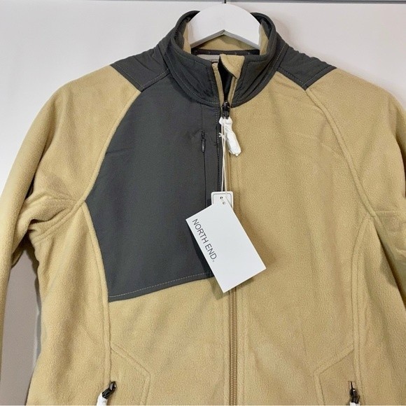 North End Women’s Casual Fleece Zip Up Jacket Stone Graphite Size Medium NWT - Picture 2 of 8